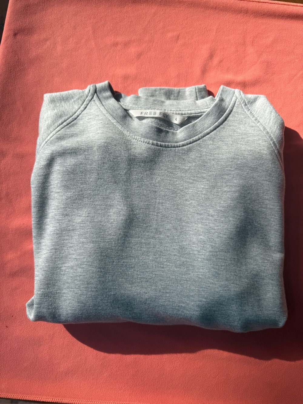 Freefly Women’s Bamboo Lightweight Fleece Crew Color Light Grey Size Large
